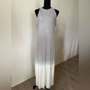 Gray Ombré Halter Ribbed Maxi Dress